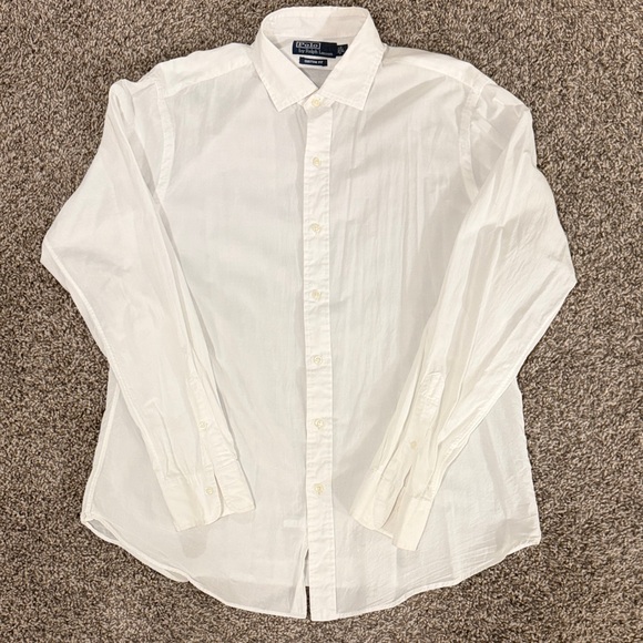 Vintage Polo Ralph Lauren White Casual Button Down Shirt Mens Large - Picture 1 of 5